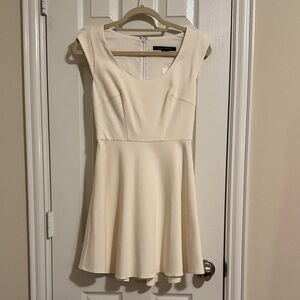 French Connection Cream Cap Sleeve Mini Dress